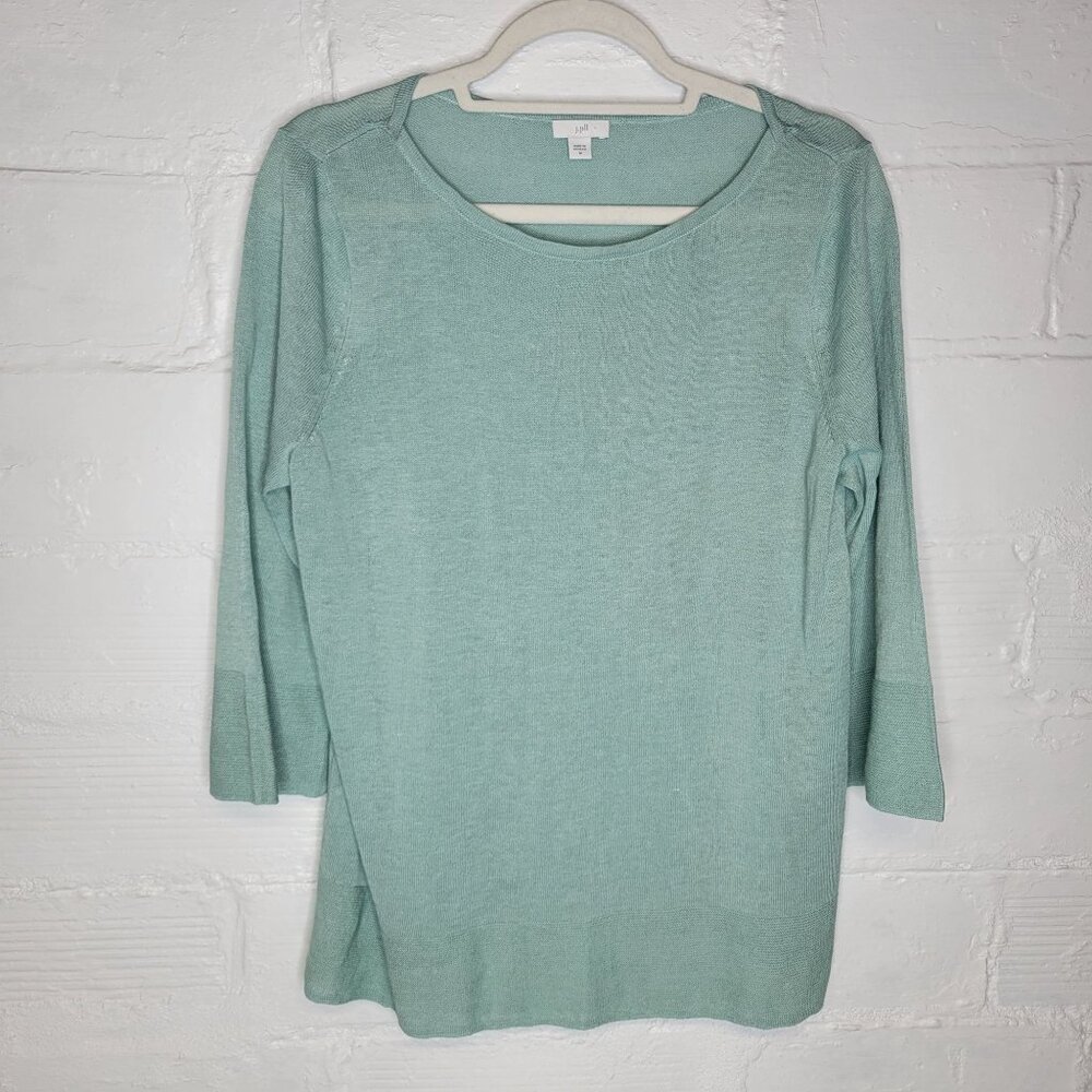 J. Jill Women's Medium Pullover Sweater Linen Blue